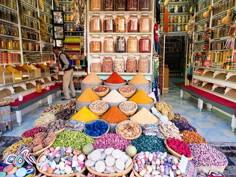 Authentic Moroccan goods — spices, crafts and textiles